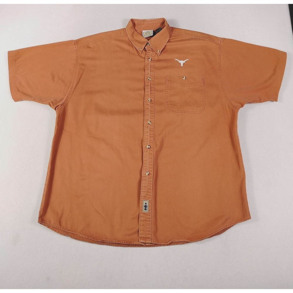Texas Longhorns Shirt‎ Mens XL Orange NCAA Football Blue Pointe Button Down